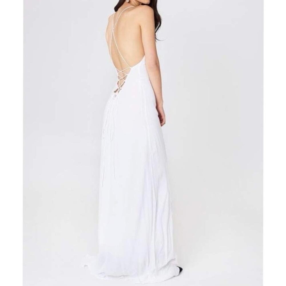 Girl & the Sun Luna Tie Back Maxi Dress White Size XS